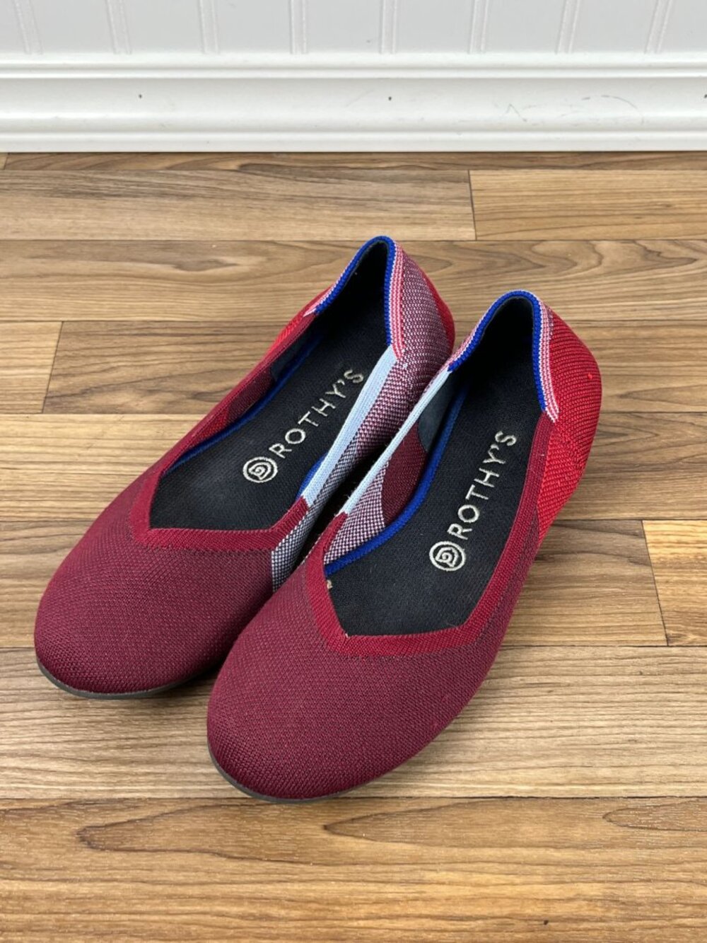 Rothy’s Limited Edition “Berry Colorblock” Red/Purple Round Toe Size 9.5